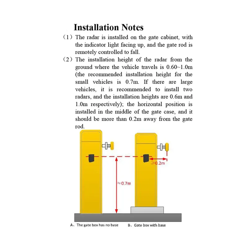79GHz Radar Vehicle Detector Phone APP Debug Replace Loop Detector For Car Parking System Gate Straight Bar Barrier