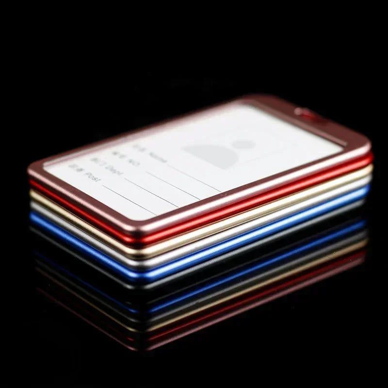 Aluminum Alloy Card Cover Case Women Men Work Name Bank ID Card Holders Business Badge Case Credit Card Badge Case Bag Pouch