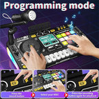 Kid DJ Mixer with Microphone Electronic Piano Keyboard Bluetooth DJ Turntable Console Junior Musical Instrument Christmas Gifts