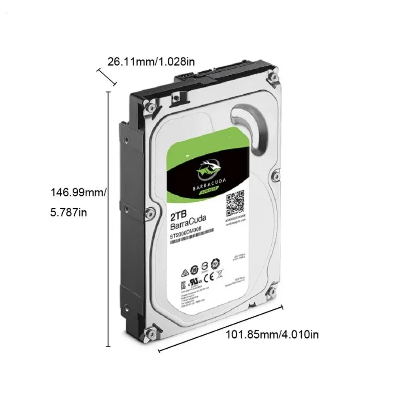 Seagt 2TB Hard Drive Disk HDD Desktop Internal HD 2000GB Harddisk 7200RPM 256M Cache 3.5" 6Gb/s SATA III for PC Computer
