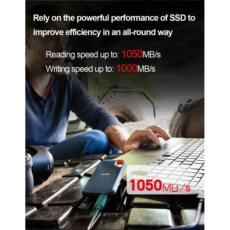 SanDisk E61 Extreme Portable SSD 1TB 2TB 4TB USB 3.2 Gen 2 External Disk Hard Drive Solid State Disk SSD For Laptop Desktop