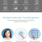 Facial Attendance Fingerprint Recognition Password Unlock Voice Prompt No Software UDisk FAT32 Format Direct Export EXCEL Report