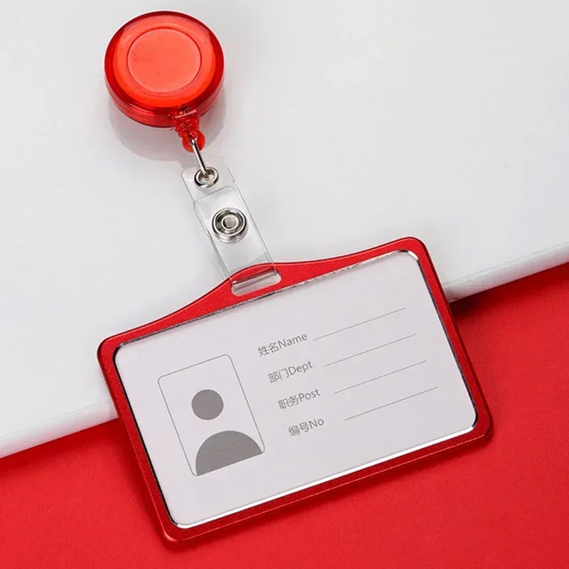 Aluminum Alloy Card Cover Case Women Men Work Name Bank ID Card Holders Business Badge Case Credit Card Badge Case Bag Pouch