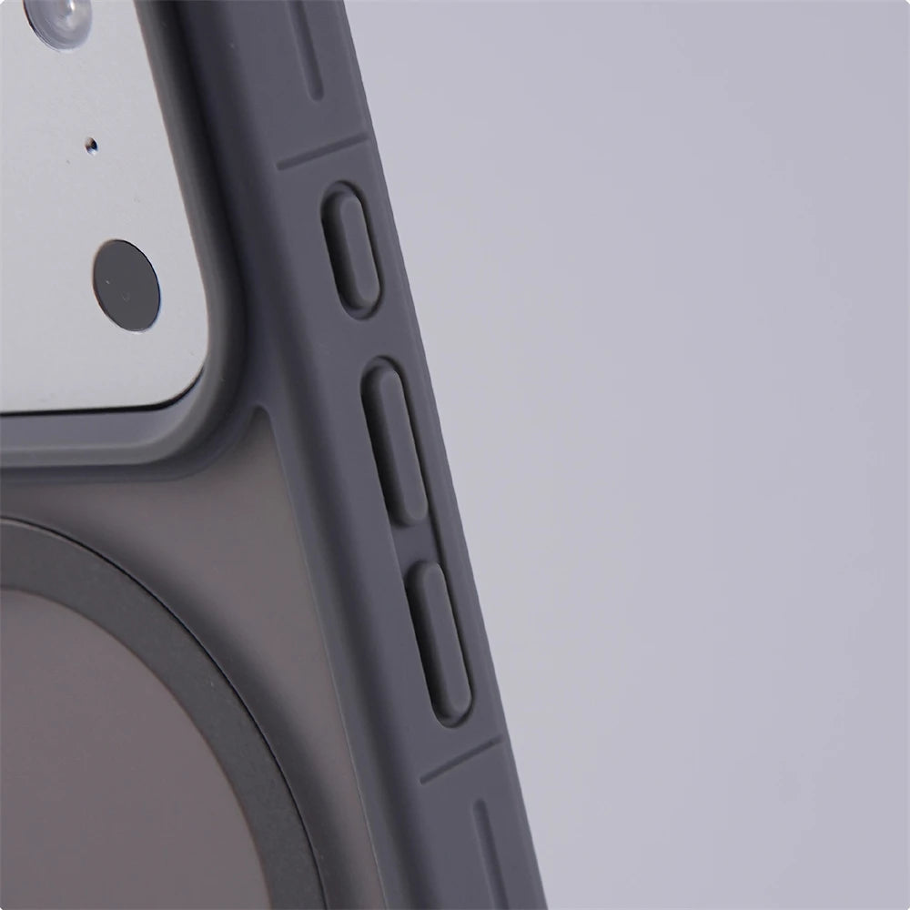 Luxury Matte Translucent Holder Magnetic Case for IPhone 17 Pro Max Air 16 15 Plus 14 13 12 For Magsafe Bumper Shockproof Cover