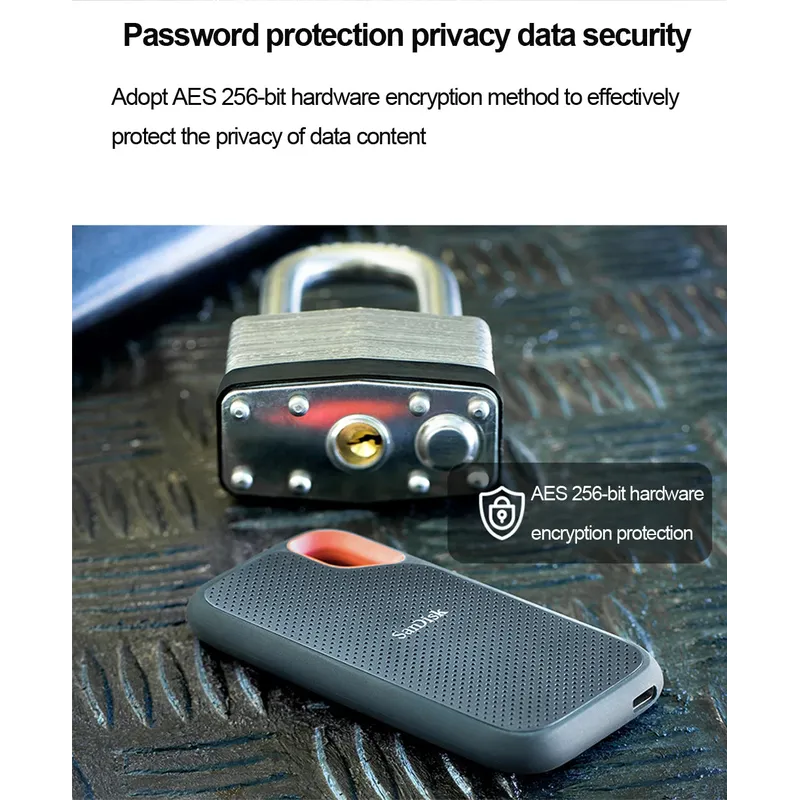 SanDisk E61 Extreme Portable SSD 1TB 2TB 4TB USB 3.2 Gen 2 External Disk Hard Drive Solid State Disk SSD For Laptop Desktop