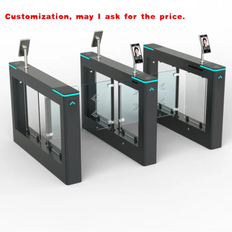 custom.Office Building Face Recognition Access Control Pedestrian Barrier Black Swing Turnstile Gate