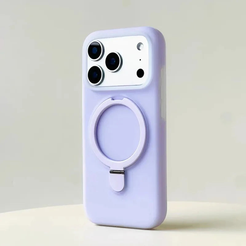 HOCE Liquid Silicone Bracket Magnetic Case For iPhone 17 Air 16 15 14 13 Pro Max With Camera Control Button Shockproof Cover