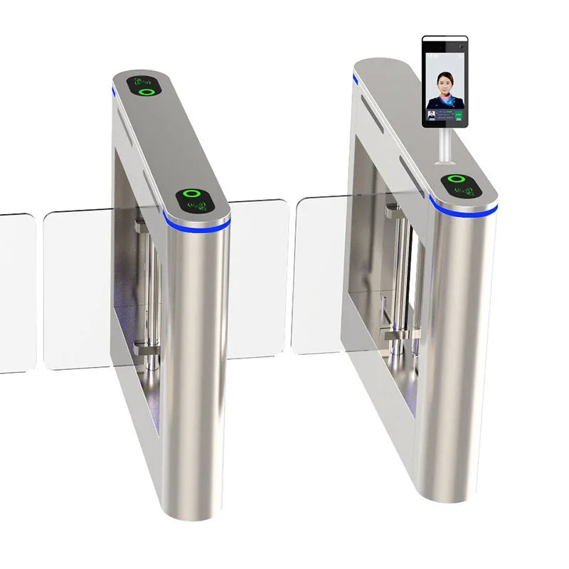 Fitness Center GYM Swing Barrier Swipe RFID Card Face Recognition Fingerprint Access Brushless Motor Swing Turnstile Gate