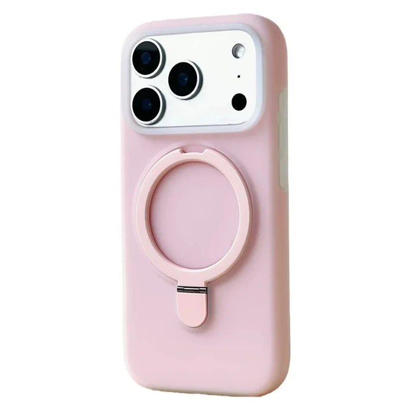 Luxury Liquid Silicone Stand Ring Holder Magnetic For Magsafe Case For iPhone 17  Pro Max Air 16 15 14 13 Skin friendly Cover