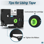 GREENCYCLE 10PCS TZe231 241 251 335 Ribbon Compatible for Brother Ptouch Maker Black on white Label tape 6mm 9mm 12mm 18mm 24mm