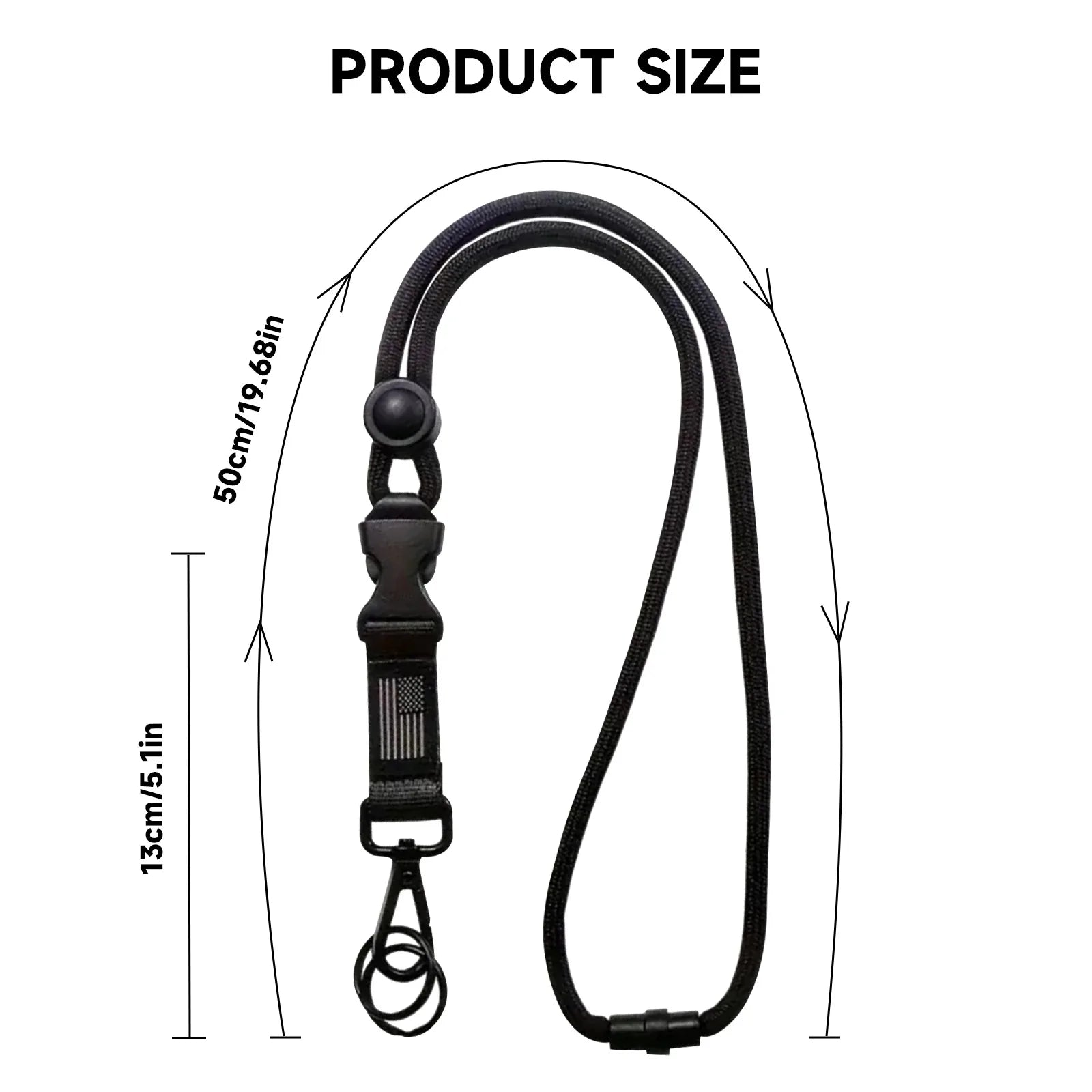 Heavy Duty Removable Badge Reel Holder Keychain Hanging Neck Strap Lanyard Tactical Id Name Card Holder For Outdoor Hiking
