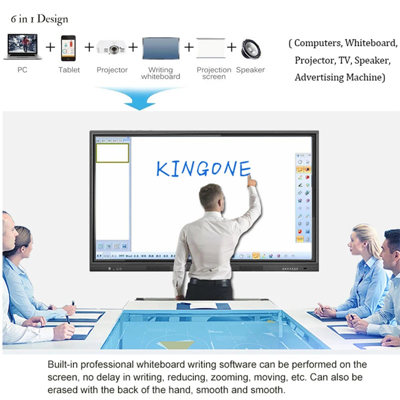 Factory price 86 inches tempered glass large size classroom school digital touch screen interactive digital whiteboard