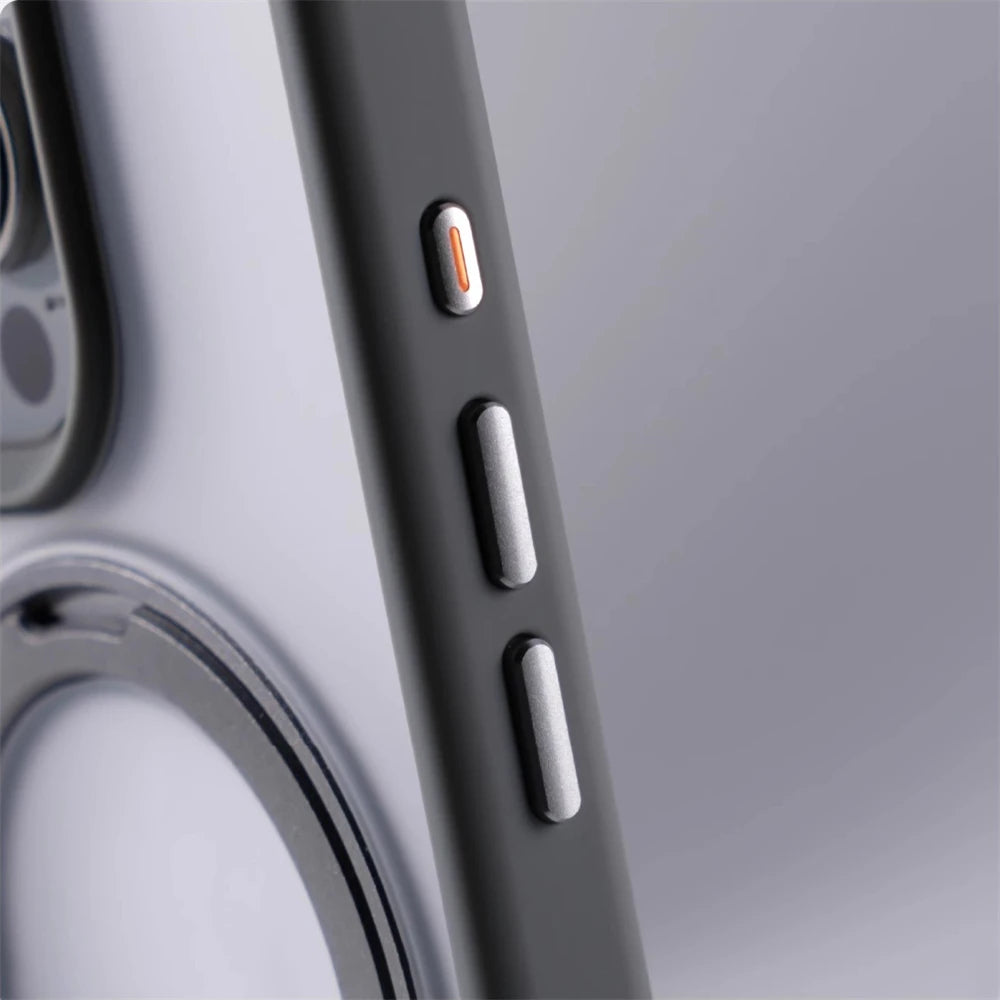 360° Rotation Metal Ring Holder Magnetic Bumper Case for iPhone 16 Pro Max 15 14 13 For Magsafe Wireless Charge Shockproof Cover