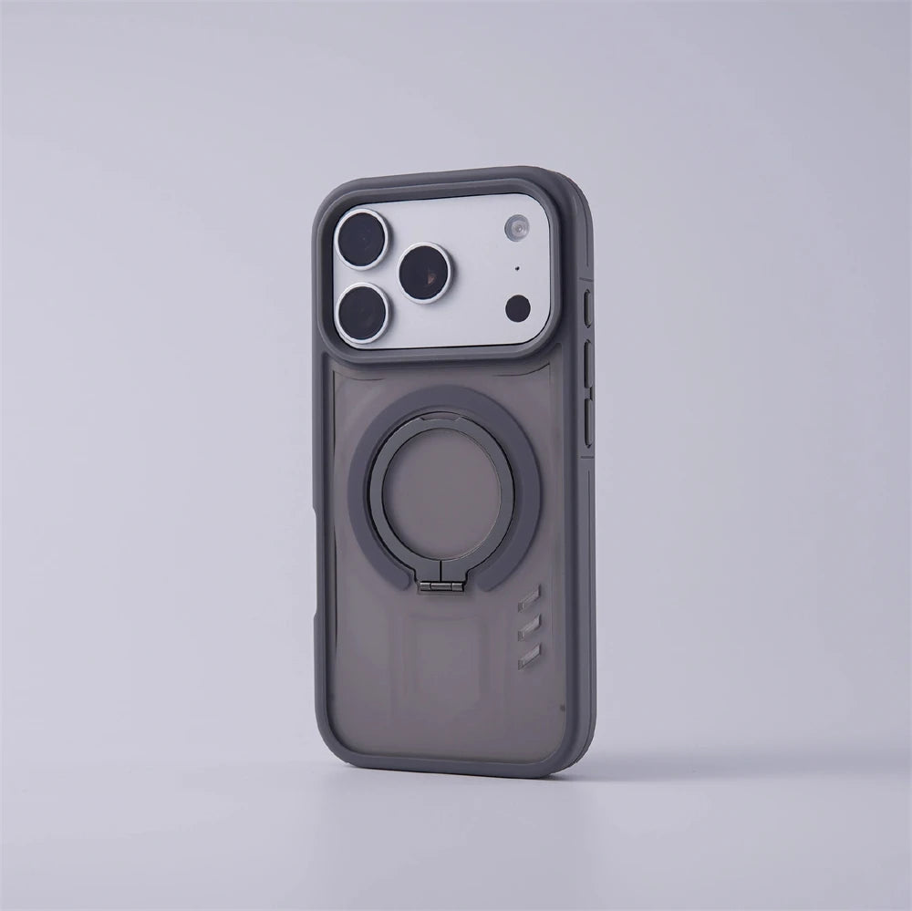 Luxury Matte Magnetic Ring Stand Phone Case for iPhone 17 Pro Max Air 16 15 14 13 12 Plus For Magsafe Shockproof Bumper Cover
