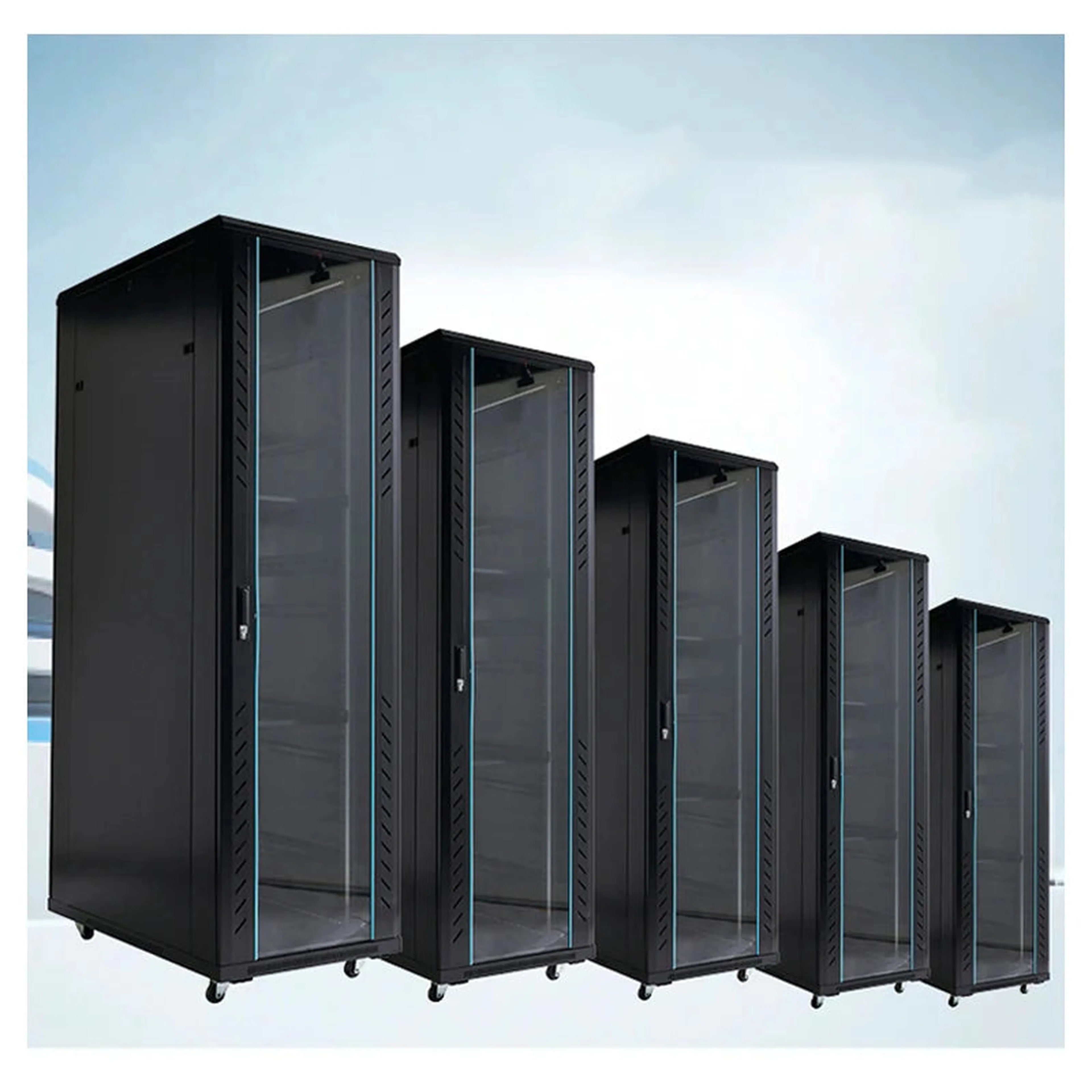 Mobile vertical floor stand 18u 22u 32u 36u network cabinet carriage 19 inch 42u server rack with cooling