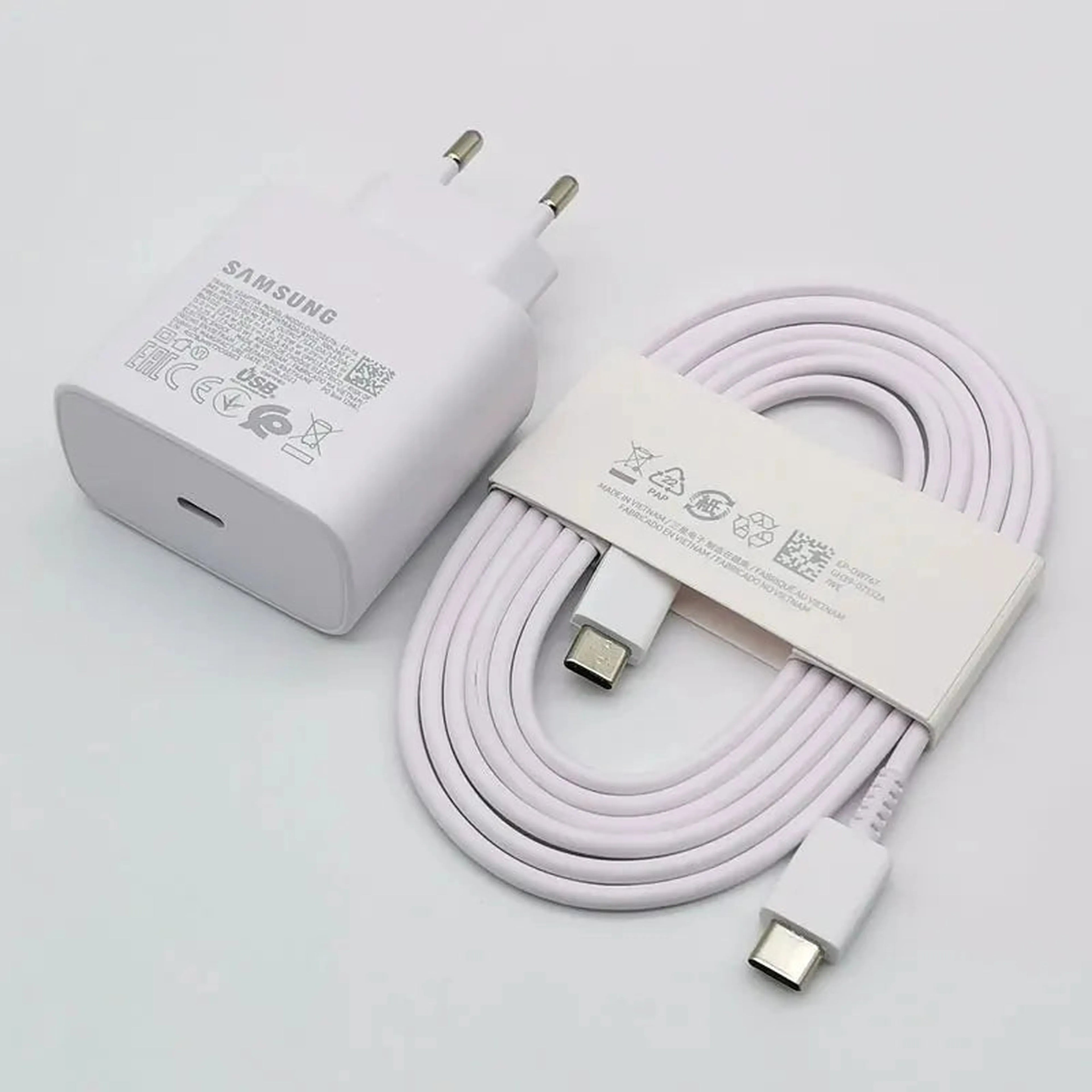 Samsung 45w Charger Super Fast Charge Adapter 1.8M Type C For Galaxy S24 S23 S22 S21 S20 Note 20 Ultra 10 Z Flip Fold 6 5 4 3 2
