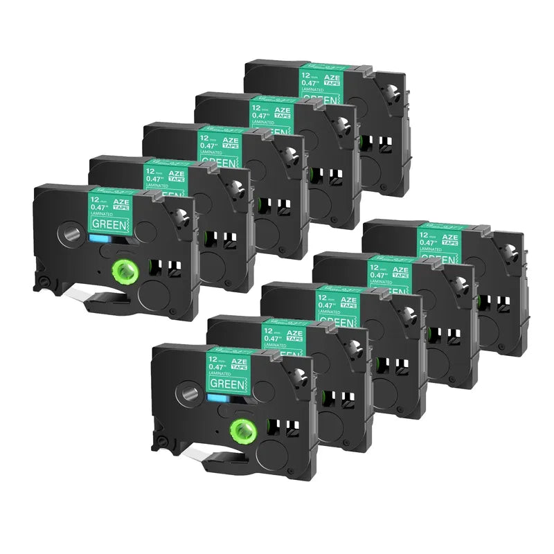 GREENCYCLE 10PCS TZe231 241 251 335 Ribbon Compatible for Brother Ptouch Maker Black on white Label tape 6mm 9mm 12mm 18mm 24mm