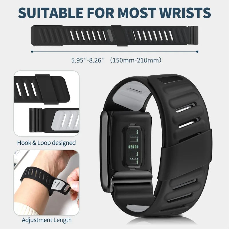 Compatible for Whoop 4.0/Whoop 5.0/MG Sportflex Wrist Band Soft-Touch Silicone Waterproof and Sweatproof Replacement Band