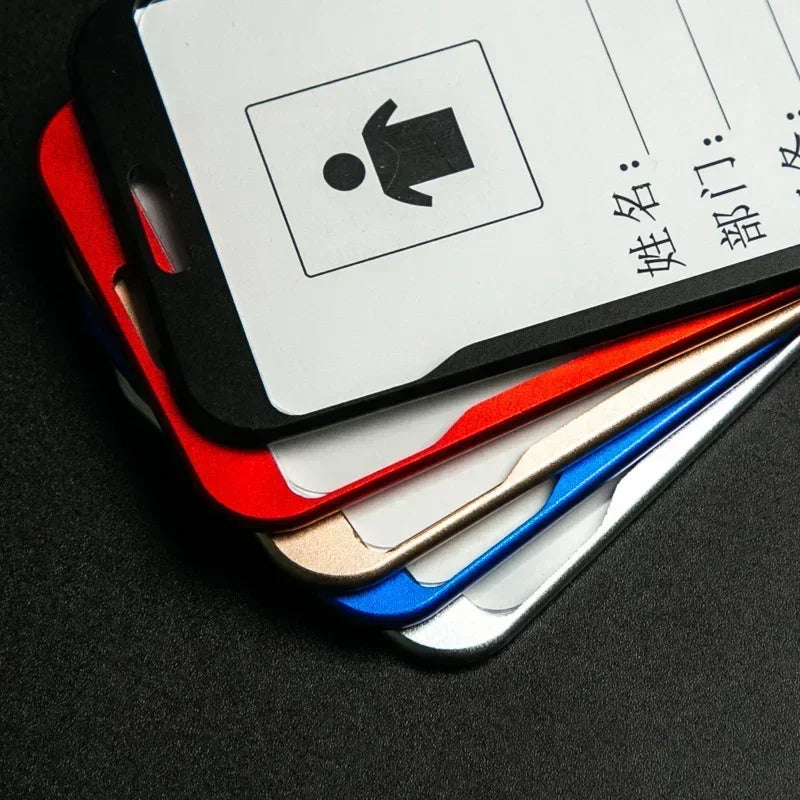 Aluminum Alloy Card Cover Case Women Men Work Name Bank ID Card Holders Business Badge Case Credit Card Badge Case Bag Pouch