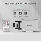 Yottamaster SATA RAID Hard Drive Enclosure 2.5" 3.5" SATA HDD SSD Enclosure with 32TB Max & RAID 0/1/SPAN RAID Hard Disk Storage