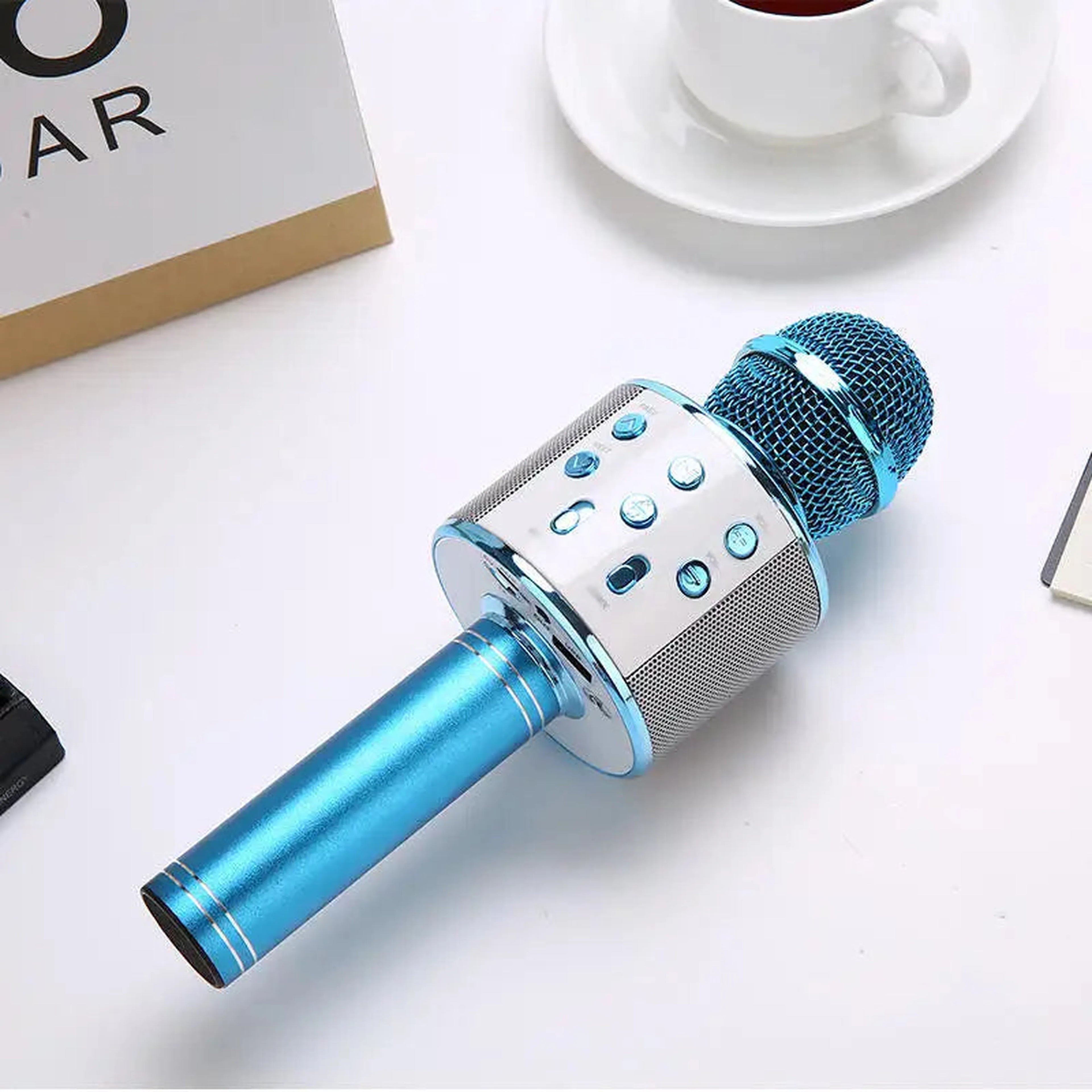 Wireless Karaoke Microphone  Bluetooth Speaker, Multi-Function Controls 5-in-1 portable Handheld Mic for singing For Party