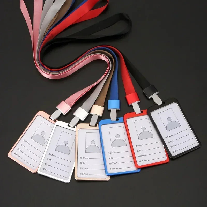 Aluminum Alloy Card Cover Case Women Men Work Name Bank ID Card Holders Business Badge Case Credit Card Badge Case Bag Pouch