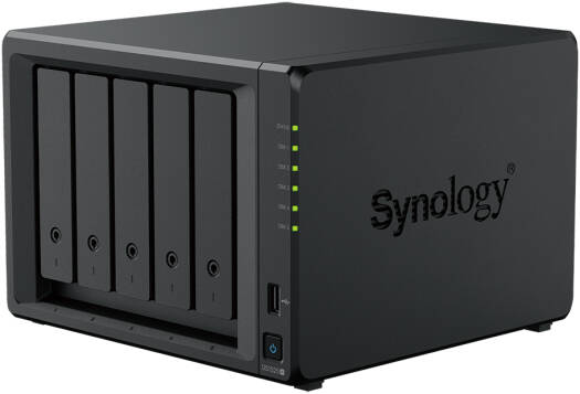 Synology DiskStation DS1525+ NAS Enclosure, AMD Ryzen V1500B, 8GB RAM, 5 Drive Bays, 3.5" SATA HDD, 2.5" SATA SSD & M.2 2280 NVMe SSD Support | DS1525+