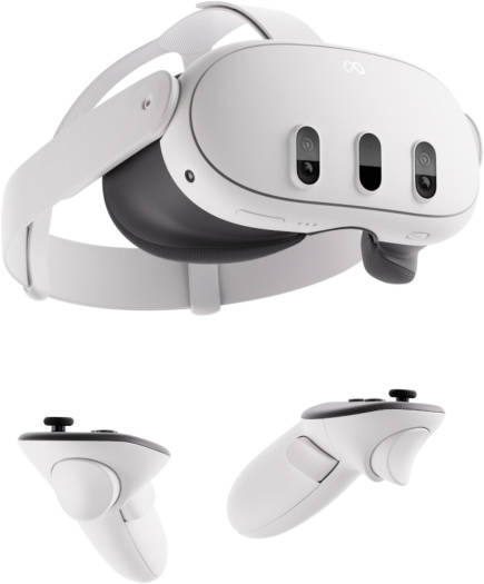 Meta Quest 3 Advanced VR Headset, 2064x2208 Resolution Per Eye, 512GB Storage, Ring-Free Touch Plus Controllers, Adjustable Strap,TruTouch Haptic Feedback, 3D Spatial Audio, White | 899-00583-01