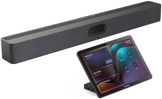 Yealink A50-031 MeetingBar Video Collaboration System, CTP25 Touch Console, All-in-One Conference Bar, Triple 50MP Cameras, 4K Resolution, for Medium to Large Rooms, Black | A50-031