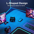 Large L-Shaped Desk Suitable for Home Office & Gaming Desk, Heavy-Duty Computer Desk with Corner Workstation, Modern Writing Table for Gaming Setup, Spacious Writing Workstation (Assembly Required) - -Standing