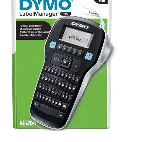 Dymo LabelManager 160 Label Maker | Handheld Label Printer with QWERTY Keyboard | Includes Black & White D1 Label Tape (12mm) | for Home & Office