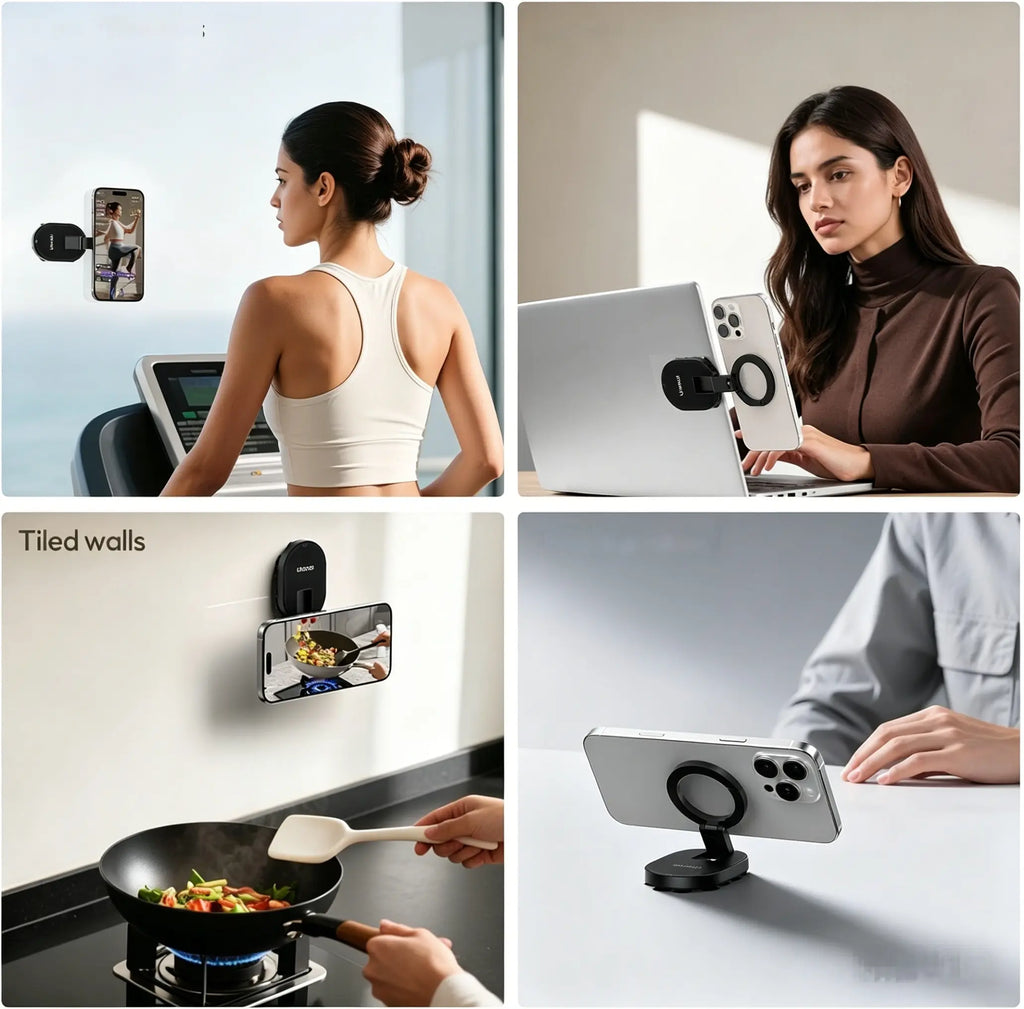 Phone Holder, Magsafe-Compatible Ring Mount, 360° Rotatable Phone Stand for Car, Desk, Travel, Universal Smartphone Grip