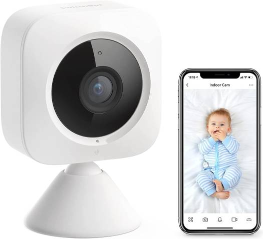 Switchbot Security Indoor Camera, With Motion Detection, Night Vision & 2 Way Audio, Works With Alexa, Battery Powered, Wifi Connectivity, For Home Security, White | W1301200