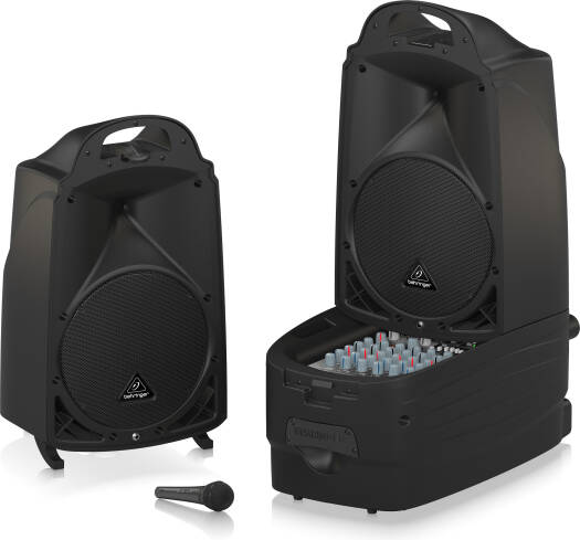 Behringer Ultra-Compact 2000W 8-Channel Portable PA System with Bluetooth Wireless Technology, Wireless Microphone Option, Klark Teknik Multi-FX Processor & FBQ Feedback Detection | PPA2000BT