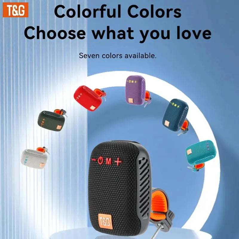 T&G 392 Outdoor Cycling Compact Wireless Speaker - IPX5 Waterproof Audio Device with TWS Music Player, FM, TF Card, USB Drive Support for Phone, Tablet Connection
