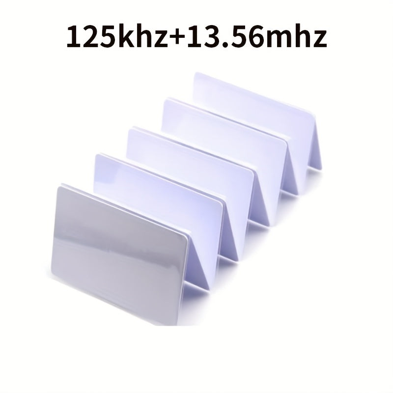 5/10/20Pack 125khz+13.56mhz Cards, TK4100+F08 Dual Frequency RFID Combo Card, White Blank Printable RFID NFC Cards for Access Control, Two Chips in One Card