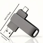 Ultra Fast Dual Interface USB Flash Drive - Type-C&Usb 2.0, Compatible with Mobile Phones And Computers, High-Speed Data Transfer, Lightweight And Portable, Suitable for Business, Office And Entertainment, with Capacities of
