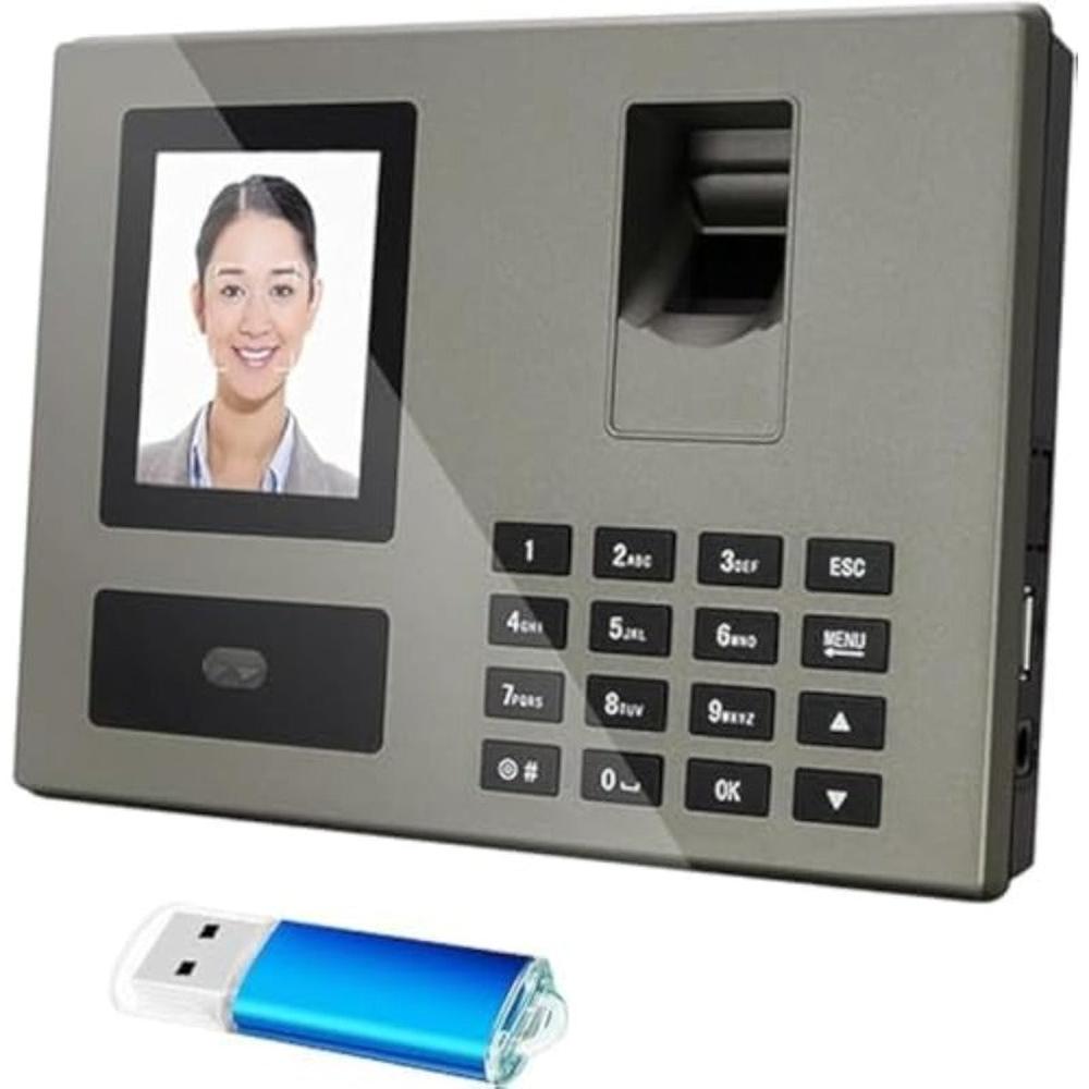 Biometric Face & Fingerprint Attendance Machine with Large TFT Screen, Dual-Camera System, Fast Identification Suitable for Office,, - Fingerprint Scanner, Face Recognition Device, Data Output & Large Storage Capacity