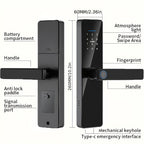 Home Electronic Password Fingerprint Door Lock - Keyless Entry Door Lock, Easy Installation, Compatible with Tuya App Smart Door Lock, Digital Electronic Password Door Lock