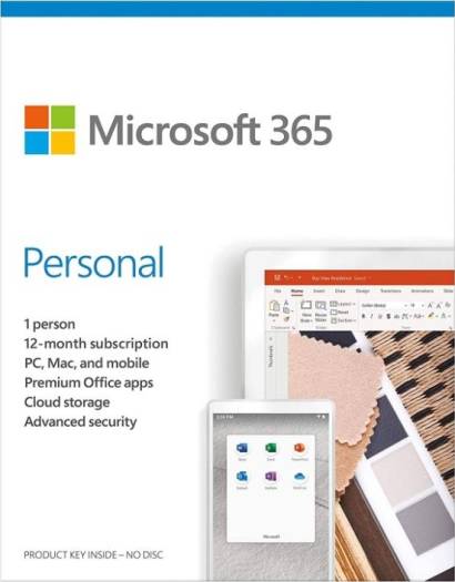 Microsoft 365 Personal - For PC, Mac, iOS and Android, English Subscription, Middle East Version, 1 Year License, for 1 User | QQ2-01011