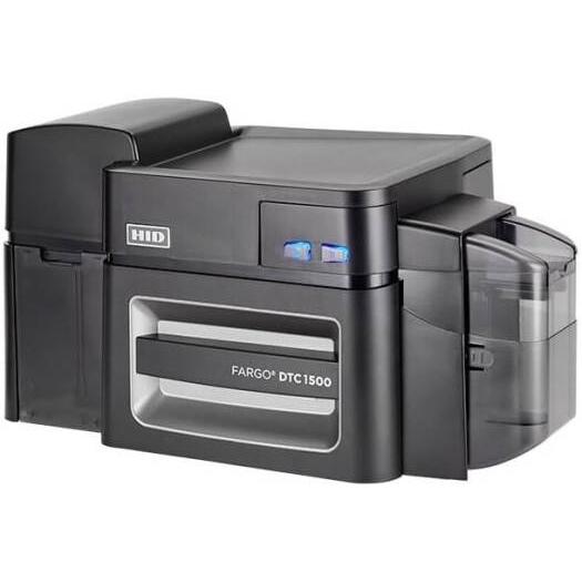 HID FARGO DTC1500 ID Card Printer & Encoder, 300 DPI REsolution, 6sec Per Card/225 Cards Per Hour (YMCKO) Print Speed, Dye-Sublimation/Resin Thermal Transfer Print Method, Black | DTC1500