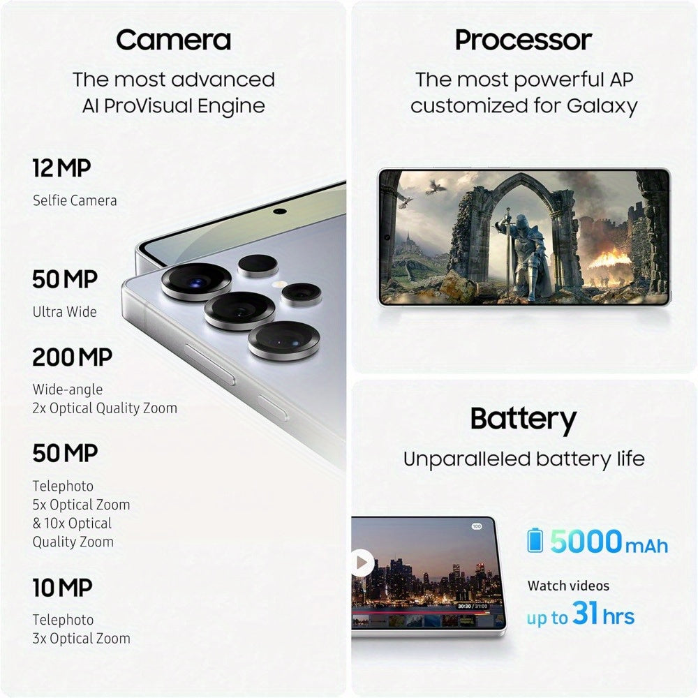 Samsung Galaxy S25 Ultra AI Smartphone, 12GB of RAM, 256GB of Storage