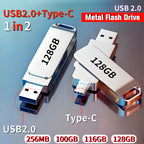 Ultra Fast Dual Interface USB Flash Drive - Type-C&Usb 2.0, Compatible with Mobile Phones And Computers, High-Speed Data Transfer, Lightweight And Portable, Suitable for Business, Office And Entertainment, with Capacities of