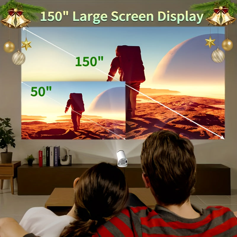 Portable Projector HY600 with Android 11 | 4K/1080P Full HD, Automatic Keystone Correction, 290 Lumens Brightness, Compatible with Laptops/PCs/Smartphones/USB, EU Plug