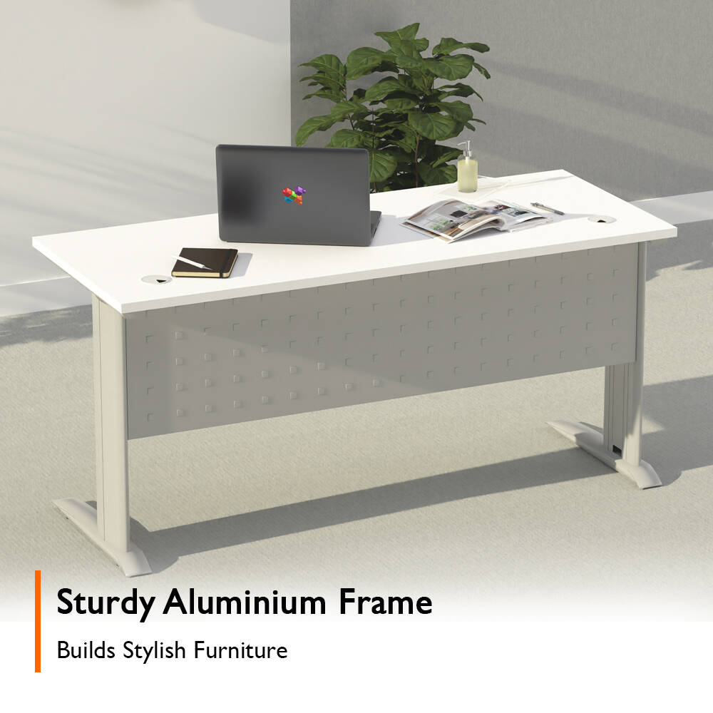 Mahmayi Stazion 1210 Office Desk, Modern Design Desks For Computer Workstation, 75 cm Hight, Lockable Privacy, Durable Quality, Cable Management Box, White | SZ-1210-WHT