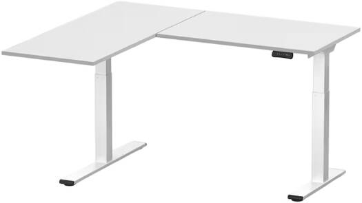 Flexispot Pro Corner L Shaped Standing Desk, Dual Motor Setup, Height Adjustable Desk, Home Office Table with Splice Board, 63x40, White | MAH0002631