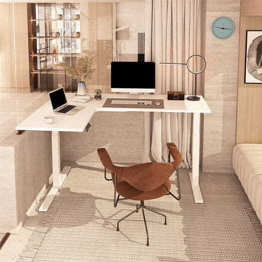 Flexispot Pro Corner L Shaped Standing Desk, Dual Motor Setup, Height Adjustable Desk, Home Office Table with Splice Board, 63x40, White | MAH0002631