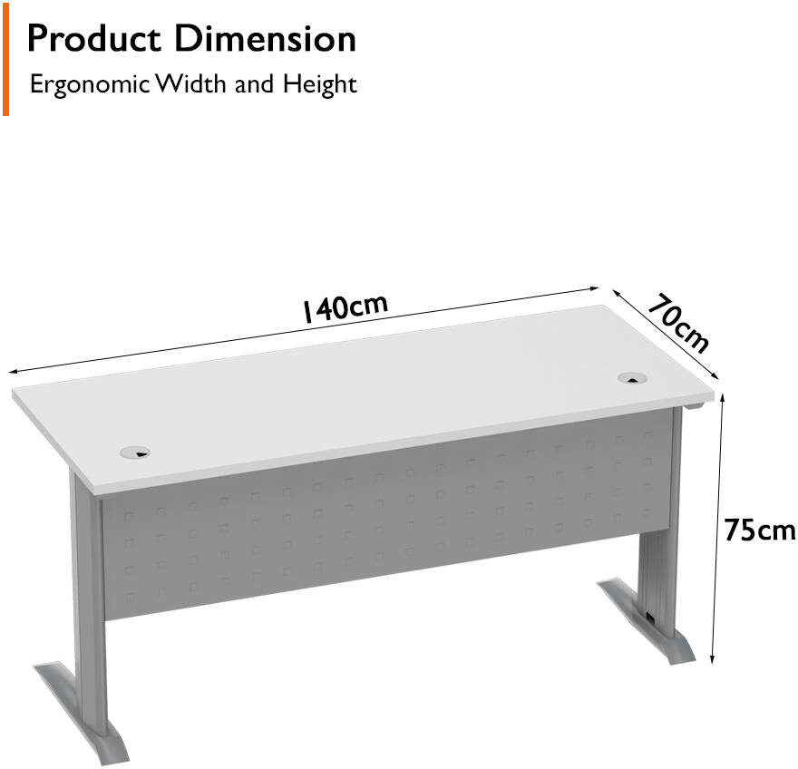 Mahmayi Stazion 1210 Office Desk, Modern Design Desks For Computer Workstation, 75 cm Hight, Lockable Privacy, Durable Quality, Cable Management Box, White | SZ-1210-WHT