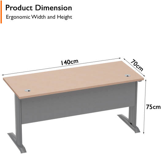 Mahmayi Stazion 1210 Office Desk, Modern Design Desks For Computer Workstation, 75 cm Hight, Lockable Privacy, Durable Quality, Cable Management Box, Oak | SZ-1210-OK