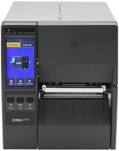 Zebra ZT231 Barcode Label Printer, Thermal Transfer, 300 dpi/12 Dots Per mm Resolution, Up to 8 ips Print Speed, USB, Serial, Ethernet, BTLE, USB Host, Gray | ZT23143-T0E000FZ